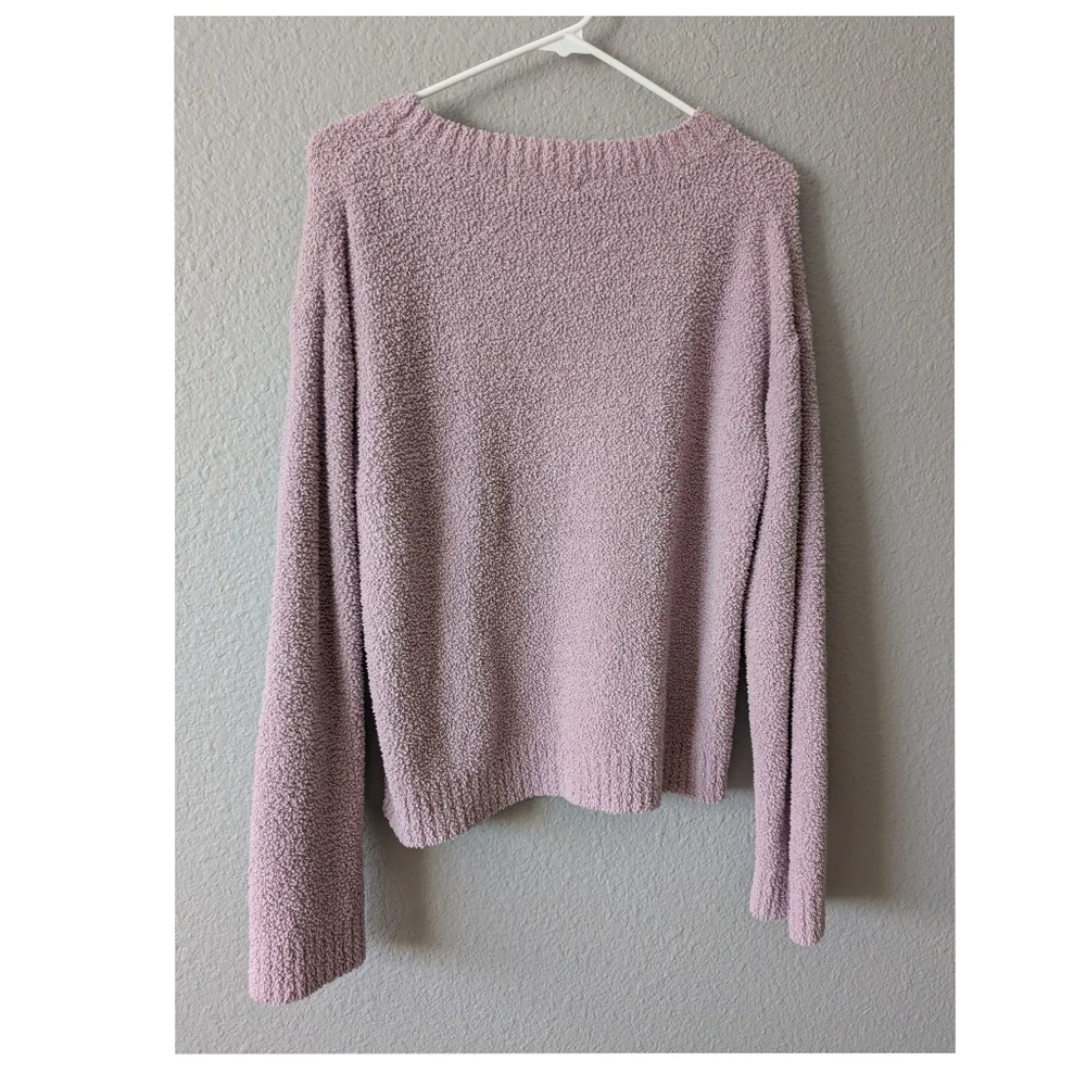 Mauve Crew Neck Boucle Textured Sweater Long Sleeves Sz. M - Picture 3 of 7